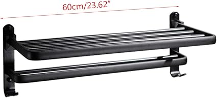YO-HAPPY Space Aluminio Negro Toallero Estante de ...