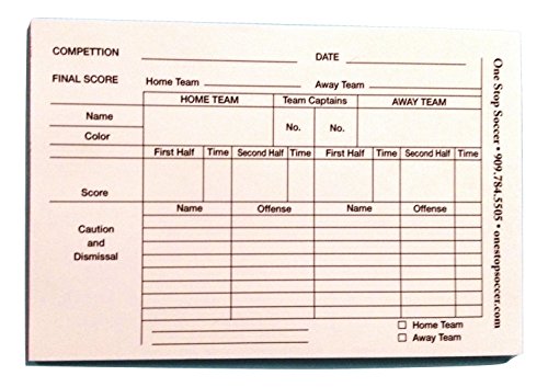 image for 1 Stop Soccer Referee Score Pads 100 Sheets