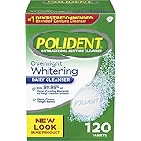 Polident HDS5525837 Overnight Whitening Denture Cleanser Tablets, 120 Count
