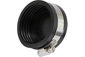 SUPPLYGIANT Supply Giant 3952Flexible PVC Pipe Cap with Stainless Steel Clamps 3" Black