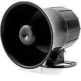 QWORK Electric Siren Horn, DC 12V Security Loud Wired Alarm Siren for Home Alarm System Security and Protection, 110 dB