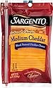 Sargento, Sliced Medium Cheddar Natural Cheese, 8 oz