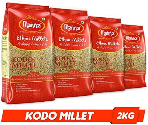 Millet pure quality of millet tasty Ethnic Kodo Millet Rice 2kg (Kodra / Varagu / Arikelu / Hark / Varigu)