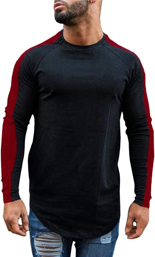 Karlywindow Mens Casual Slim Fit Yoga Tops Long Sleeve Thumb Hole Cuffs Workout Solid T Shirts