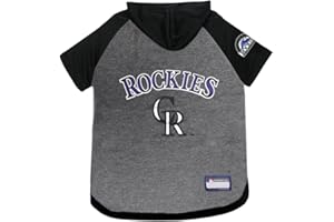 Pets First MLB Hoodie for Dogs & Cats - Colorado Rockies Dog Hooded T-Shirt, Medium. - MLB Team Color Hoody (ROC-4044-MD)