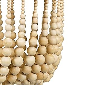 Amazon Brand – Stone & Beam Modern Farmhouse Wood Bead Ceiling Pendant Chandelier Fixture With 2 LED Vintage Light Bulbs… 5142wJF7MyL