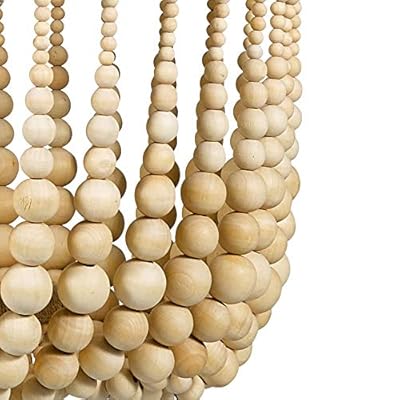 Amazon Brand – Stone & Beam Modern Farmhouse Wood Bead Ceiling Pendant Chandelier Fixture With 2 LED Vintage Light Bulbs… 5142wJF7MyL