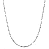 Savlano 925 Sterling Silver 2.2mm Italian Solid Figaro Link Chain Necklace Comes With a Gift Box For Men & Women - Made in Italy