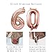 60th Rose Gold Number Balloons Birthday Decorations for Women, 60 Birthday Party Supplies Happy Birthday Balloons Aluminum Balloons Reusable Pink Cute Old Birthday Decorations (60th, Set 1)