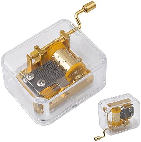 Wildlead Acrylic Hand Crank Metal Movement Music Box Kids Toy Xmas Birthday Gift