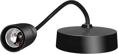 Caldarax Black E27 Pendant Light Fitting 6in Cable Ceiling Rose