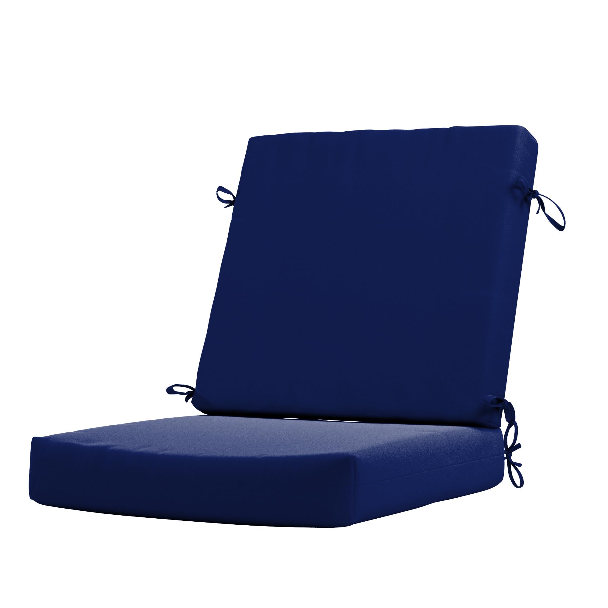 California Umbrella Outdoor Dining Chair, Patio Seat Cushion, 20 x 40 Inch, Premium Outdoor Memory Foam, Fade Resistant Sunbrella Fabric, Fabric Ties,True Blue
