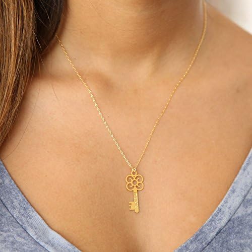 Handmade Inspirational Key Necklace with the Word "Joy" in Hebrew Letters, Joy Necklace, Key Jewelry, Inspiration Gift, Hebrew Necklace, Jewish necklace, Jewish Jewelry
