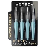 Arteza Water Brush Pen - Self-moistening - Portable - Watercolor - (Assorted Tips, Set of 4)
