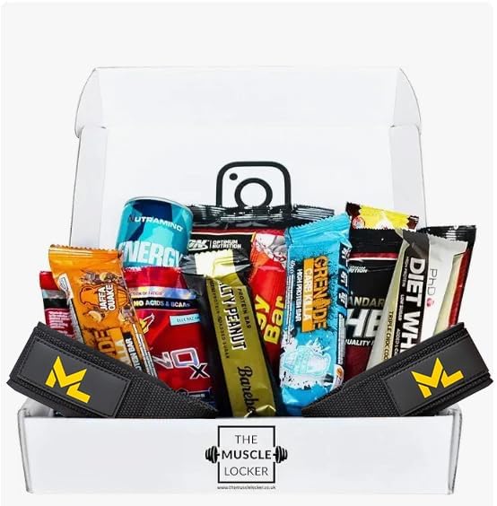 Muscle Locker Protein Snack Box - Gym Gifts for Men & Women - High Protein Hamper with Bars & Snacks - Fitness Gift for Gym Lovers - High Protein Selection Box