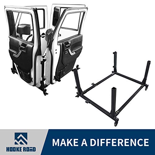 Rock Crawler Door Storage Movable Cart Door Holder Sliding Rack for 2007-2018 Jeep Wrangler JK Unlimited 4-Door