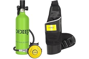 SPPRVINE 1L Mini Scuba Tank,15-35 Minutes Diving Lung Tanks,4000 Psi Max Pressure, DOT-Certified Scuba Diving Tank, Reusable Scuba Mask with air Tank,Aluminum Tank, Within 32.8 Ft