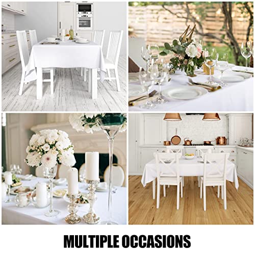 smiry Table Cloth Rectangular 140 x 200 cm Pack of 2 - Washable Fabric Dining Tablecloth, Dust-Proof Polyester Table Cover for Party Garden Kitchen Outdoor, White