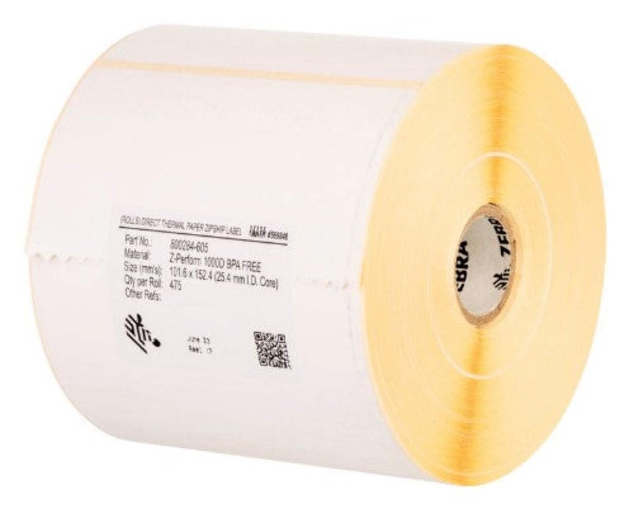 ZEBRA Z-Perform 1000T Printer Labels – (White, Paper, Thermal Transfer