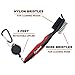 Golf Club Brush and Groove Cleaner Brush By Favdoor Brushes in 7 Different Colors For Golf Shoes/Golf Club/Golf/Golf Groove, 2 Ft Retractable Zip-line Aluminum Carabiner (Golf-Red)