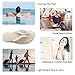 UltraIdeas Women's Comfort French Terry Plush Lining Memory Foam Spa Thong Flip Flops House Indoor Slippers (L /9-10 B(M) US, 2 Pairs - Beige & Pink)