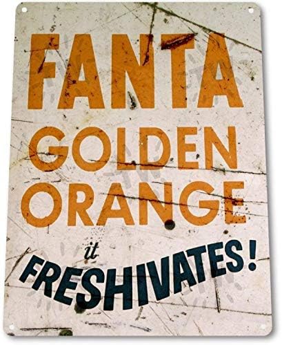Amazon De Srongmao Fanta Golden Orange Pop Cola Soda Werbung Retro Wanddekoration Metall 20 3 X
