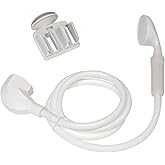 Simply Clean Portable Shower Head with Hose, Single Setting, White | 1.8 GPM Full Spray, 58 Inch Hose, Use as a Hand Shower or Wall Shower, Fits Most Standard Tub Faucets, Easy Installation