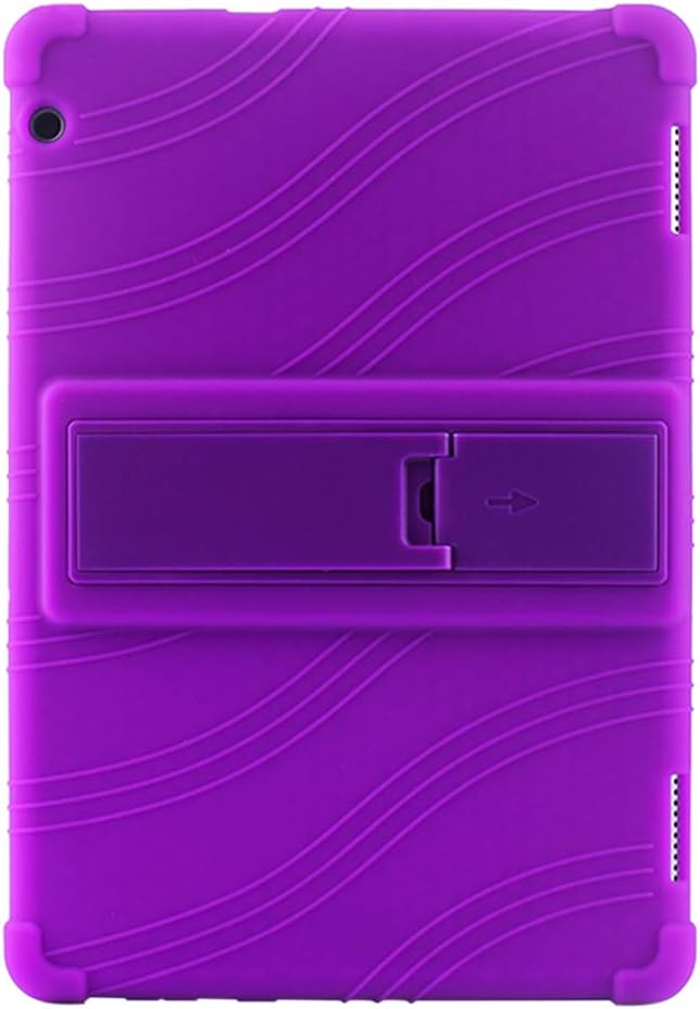 Fosheng Case Cover for 10.1" Huawei MediaPad T5 AGS2-W09BHN/CHN 2018 Tablet - Stand Silicone Rubber Shell Anti Fall Protective Sleeve (Purple)