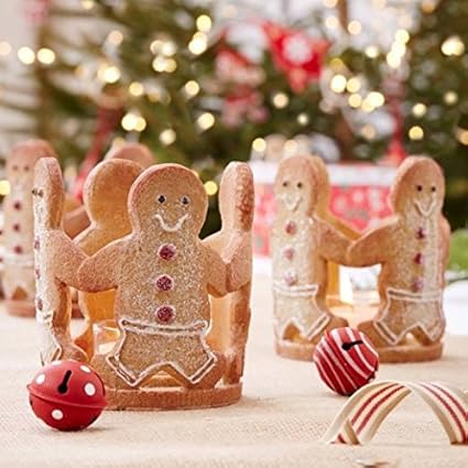 Gisela Graham Christmas Decoration Gingerbread Men T Light Holder