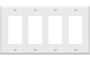ENERLITES Decorator Light Switch or Receptacle Outlet Wall Plate, Gloss Finish, Size 4-Gang 4.50" x 8.19", Polycarbonate Ther