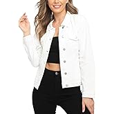 MISS MOLY Women's Denim Jacket Button Up Long Sleeve Basic Trendy Jean Jacket Coat with Pockets
