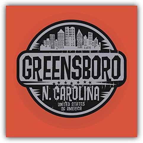 Greensboro City USA Grunge Label Car Decor Vinyl Sticker 12 X 12 cm