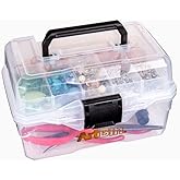 ArtBin Small Project Box with Lift-Out Tray, Clear | Lift-Out Tray, 9 x 5.75 x 5.5 Inches, Carry Handle, Secure Latches, Portable Craft Storage, Clear
