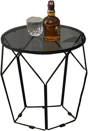 Accent Couchtisch Rund Aus Metall Mit Glasplatte 4555 Cm A Schwarz Amazon De Kuche Haushalt