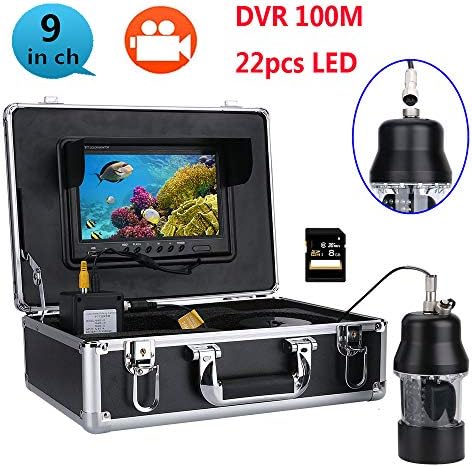 プロフェッショナル水中釣りビデオカメラ魚群探知機9インチdvrレコーダーカラースクリーン防水22個のled ゲーム ペット用品 B07pynjpd3 大型家電 360度回転カメラ 100m