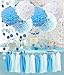 Blue Birthday Party Decorations Baby Blue Winter Holiday Wonderland Frozen Party Supplies Snow Theme Party Decor Baby Boy First Birthday Whales Boy Baby Shower Decorations