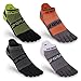 UGUPGRADE Toe Socks, Everyday Run Midweight Low Cut Ankle Lycra Toesocks with Heel Tab for Men Women