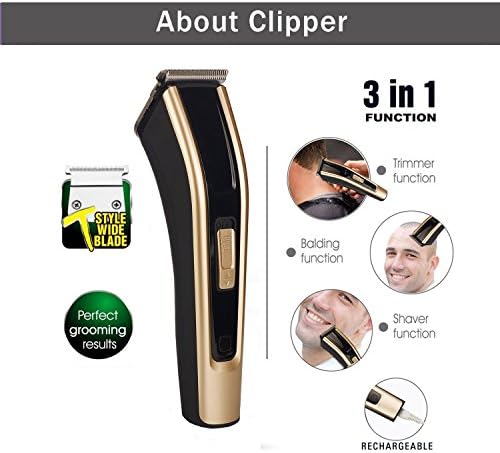 Swinpro Professional Cordless Rechargeable Hair Clippers Super Cutting Power - Cuts Surgically Close For Full Head Balding - Crew Cut Hair Trimmer Electric Head shaver T-shape Blade kids clipper