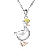 JBAERD 925 Sterling Silver Duck/Dove/Goose/Owl/Starfish/Octopus/Penguin Necklace Cute Animal Jewelry Birthday Gifts for Women