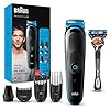 Braun All-in-one Trimmer 3 MGK3245, 7-in-1 Beard Trimmer For Men, Hair Clipper, For Face, Hair, 5 Attachments, Black…