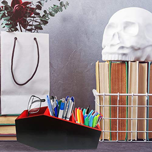 Underground Whispers Gothic Desk Organizer - Make Up Organizer, Makeup Brush Holder - Storage & Organization of Accessories for Home, Bedroom, Office, Supplies - Desktop Decor for Goth Room - Black