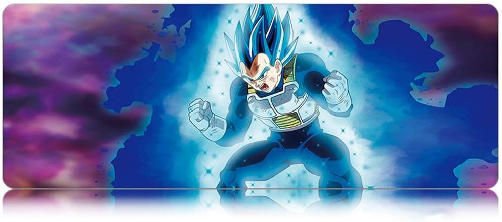 KaiWenLi Dragon Ball/Vegeta IV Super Saiyan Form/Dark Background Pattern/Anime Cartoon Mouse Pad/Oversized Version/Waterproof Non-Slip Dirt Resistant/E-Sports, Gaming, Office Essential/I