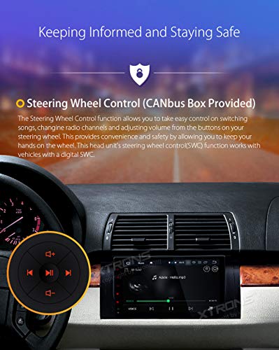 XTRONS Android 9.0 Car Stereo Video Player Octa Core 4G RAM 32G ROM GPS Radio 9 Inch HD Multi-Touch Screen Head Unit Supports Screen Mirroring WiFi OBD2 DVR TPMS NO-DVD for BMW X5 E53 E39 - Thumbnail 6