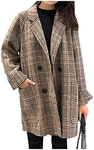 [ワン アンブ] チェック柄 コート 千鳥格子 ジャケット アウター ウール 長袖 大きいサイズ カジュアル 秋 冬 S ～ XXL レディース