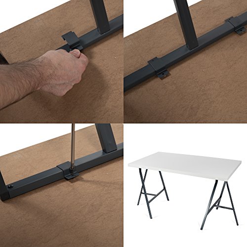 BHG Sturdy Crosscut Trestle Table Legs 28 Inch Perfect for Home Office Desk Work Station or Table Gold Pack of 2