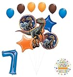 Jurassic World 7th Birthday Party Supplies Raptor Balloon Bouquet Decorations