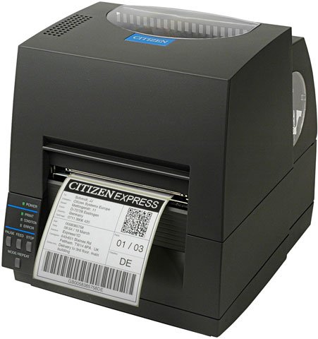 Citizen CL-S621 Series CL-S621-GRY Transfer Direct Thermal BarCode Monochrome 203dpi Printer Serial USB