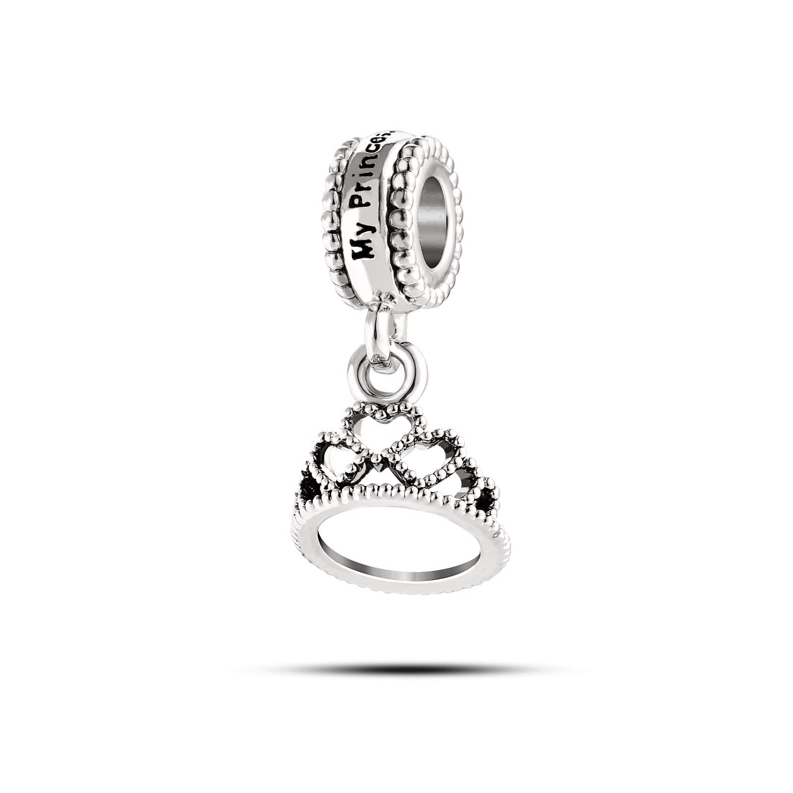 Crown Tiara Charm fits Pandora Charms Bracelets My Princess Anniversary Birthday Jewellery Gift for Women Daughter Sister Wife