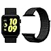 Uitee Smart Watch Band Dark Black Sport Loop, Uitee Newest Woven Nylon Band For Apple Watch Series 42Mm 3/2/1, Comfortably Light with Fabric Like Feel Wrist Strap Replacement with Classic Buckle