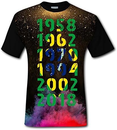 xxuxuxu11 Fashion 3D Print Shirt Brazil Team Russia 2018 Tops T-Shirt Short Sleeve for Men